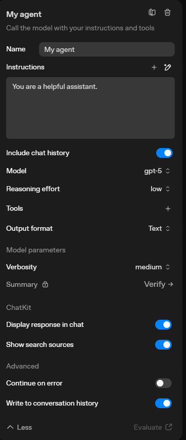 noeud agent ia agent builder openai