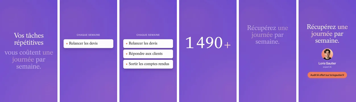 Planche de contrôle de la version verticale : six images, avec les cartes empilées et le texte plus grand